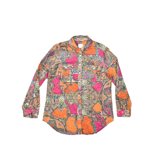 Chico's Womens Top Size Plus 1 Long Sleeve Button Top Multicolor Unique - Picture 1 of 8